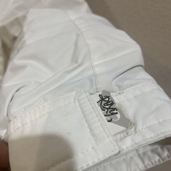 ROXY Puffer Hooded Winter Jacket White Youth Size Medium M Girl - Picture 3 of 16